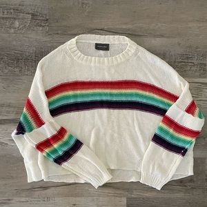 Wooden Ships Rainbow White Sweater